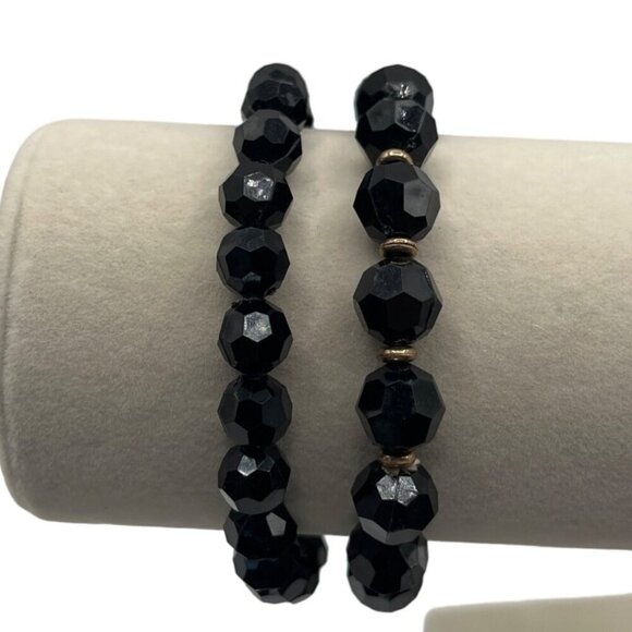 Black Beaded Necklace & Bracelet Set  Fashion Jewelry For Women  M03 - Picture 5 of 6